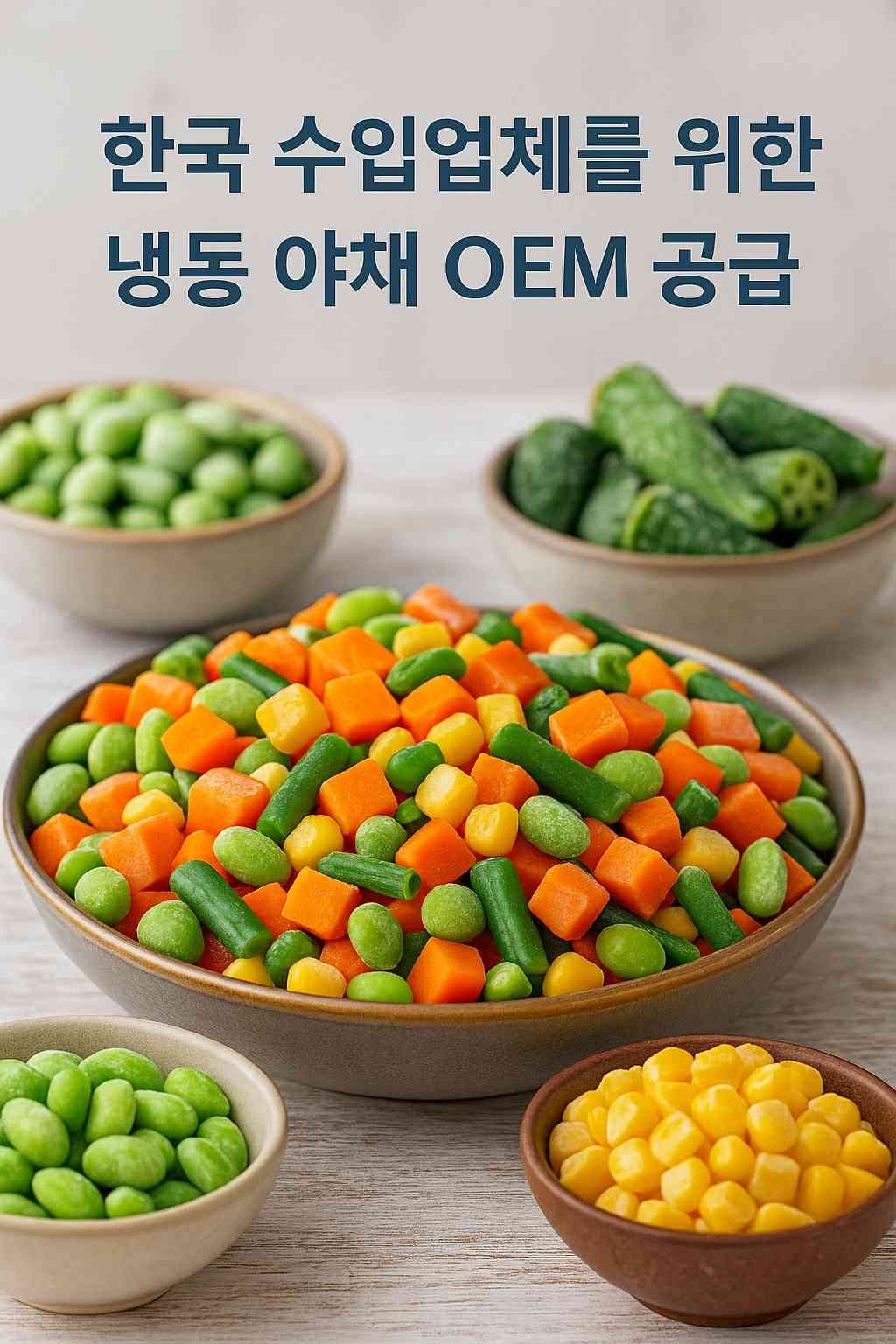 한국 시장용 고품질 냉동 야채 믹스 – OEM 공급 가능