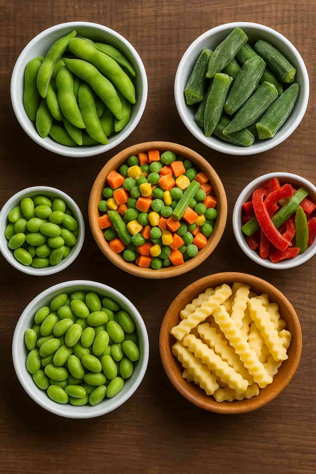 Frozen vegetables for export to the Netherlands including edamame, sweet corn, mixed vegetables, okra, paprika, and potatoes